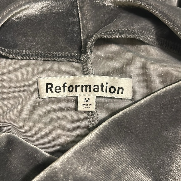 Reformation Alden Knit Dress Silver Velvet New Size Medium - Picture 10 of 12